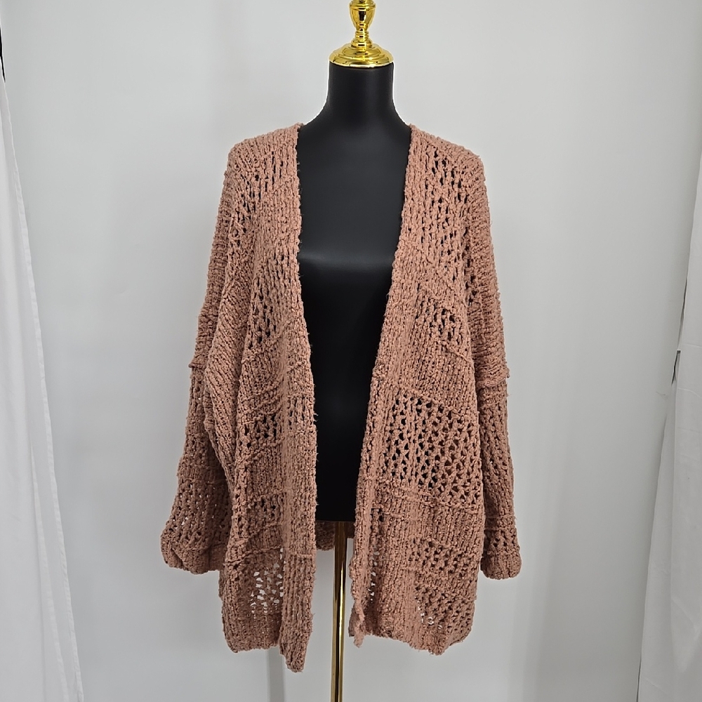 Free People Satuday Morning Knit Cozy Brown Knit Women's Sweater Oversize M/L